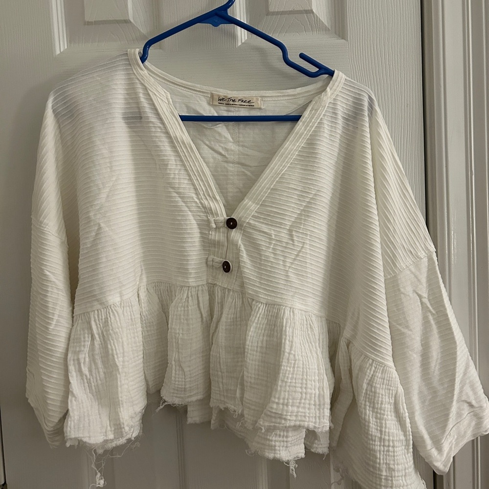 We the free, Dallas Henley Slouchy Top, white